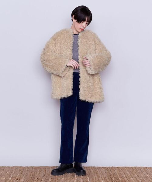 AEWEN MATOPH（イウエン マトフ）の「＜AEWEN MATOPH＞フェイクファー ノーカラーコート（ノーカラーコート・レディース・ベージュ・38/36）」の8枚目の写真