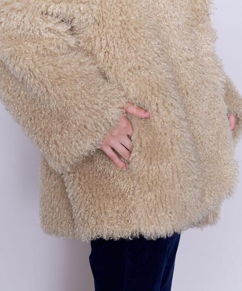 AEWEN MATOPH（イウエン マトフ）の「＜AEWEN MATOPH＞フェイクファー ノーカラーコート（ノーカラーコート・レディース・ベージュ・38/36）」の9枚目の写真