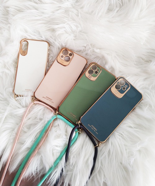 セール】ゴールドフレームiphoneケーススマホケース ストラップ
