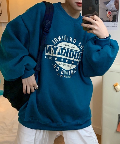 BASQUE magenta(バスクマゼンタ)の「ビッグシルエット カレッジロゴ プルオーバースウェット(スウェット・レディース・ブラック/グレー/ブルー/レッド/グリーン/イエロー・FREE)」の22枚目の写真