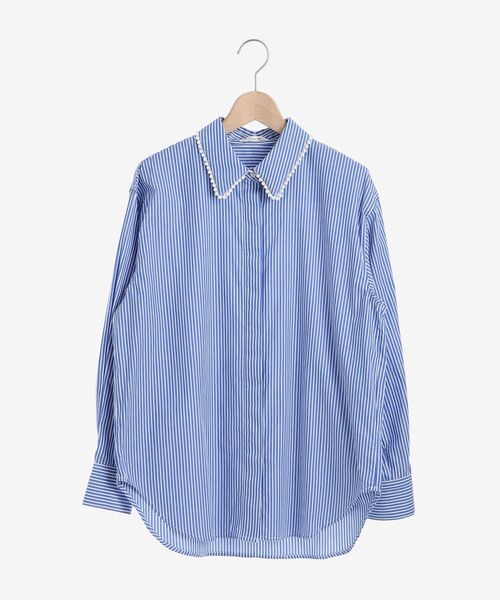 le.coeur blanc（ルクールブラン）の「パールカラーシャツ（シャツ/ブラウス・レディース・オフホワイト/ブルー系その他2・38）」の3枚目の写真