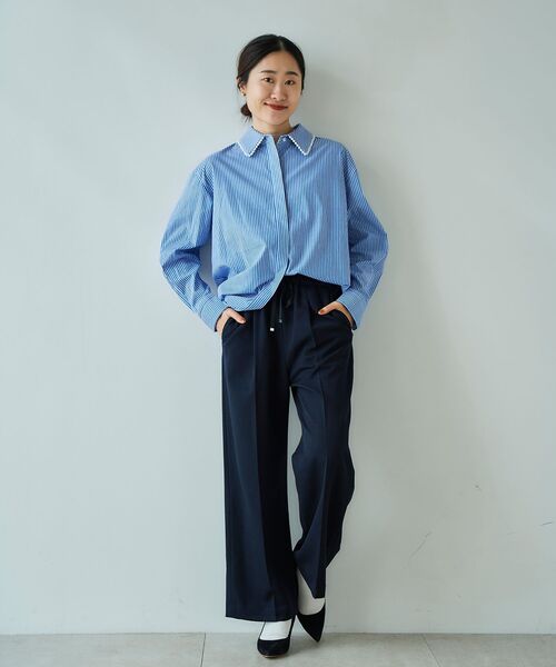 le.coeur blanc（ルクールブラン）の「パールカラーシャツ（シャツ/ブラウス・レディース・オフホワイト/ブルー系その他2・38）」の12枚目の写真