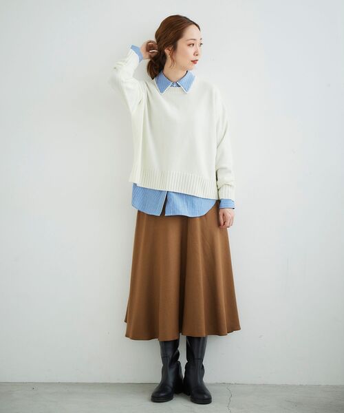 le.coeur blanc（ルクールブラン）の「パールカラーシャツ（シャツ/ブラウス・レディース・オフホワイト/ブルー系その他2・38）」の14枚目の写真