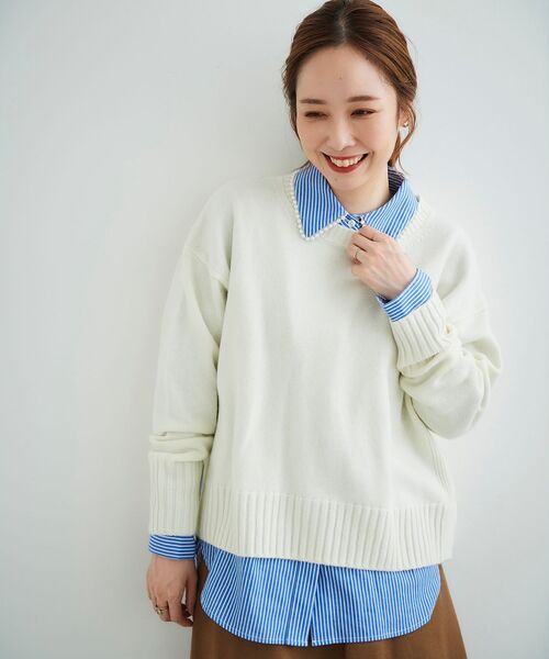 le.coeur blanc（ルクールブラン）の「パールカラーシャツ（シャツ/ブラウス・レディース・オフホワイト/ブルー系その他2・38）」の15枚目の写真