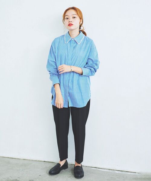 le.coeur blanc（ルクールブラン）の「パールカラーシャツ（シャツ/ブラウス・レディース・オフホワイト/ブルー系その他2・38）」の17枚目の写真