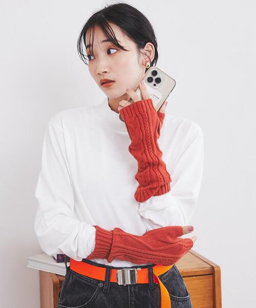 coen(コーエン)の「ケーブル編みアームウォーマー(アームカバー・レディース・ケリー/イエロー/グレー/オレンジ系その他・FREE)」の15枚目の写真