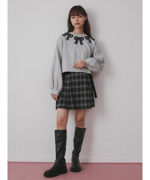 merry jenny（メリージェニー）の「リボンリボンリボントレーナー（Tシャツ/カットソー・レディース・グレー/オフホワイト/ボルドー・FREE）」の4枚目の写真