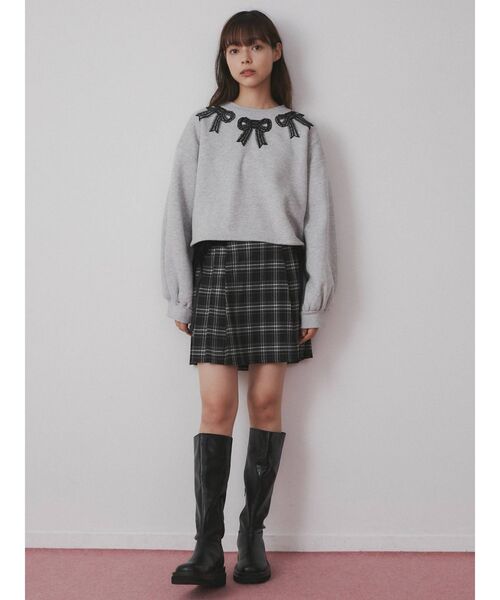 merry jenny（メリージェニー）の「リボンリボンリボントレーナー（Tシャツ/カットソー・レディース・グレー/オフホワイト/ボルドー・FREE）」の5枚目の写真