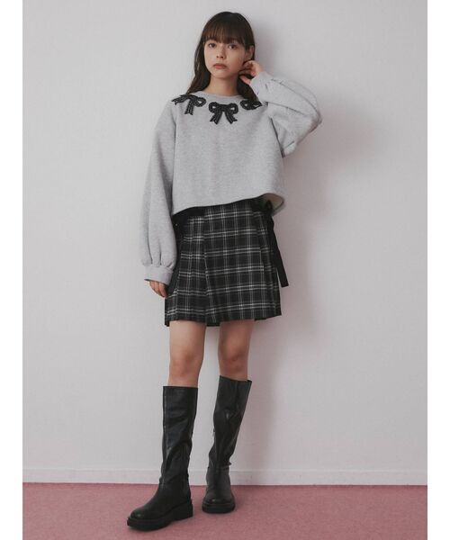 merry jenny（メリージェニー）の「リボンリボンリボントレーナー（Tシャツ/カットソー・レディース・グレー/オフホワイト/ボルドー・FREE）」の6枚目の写真