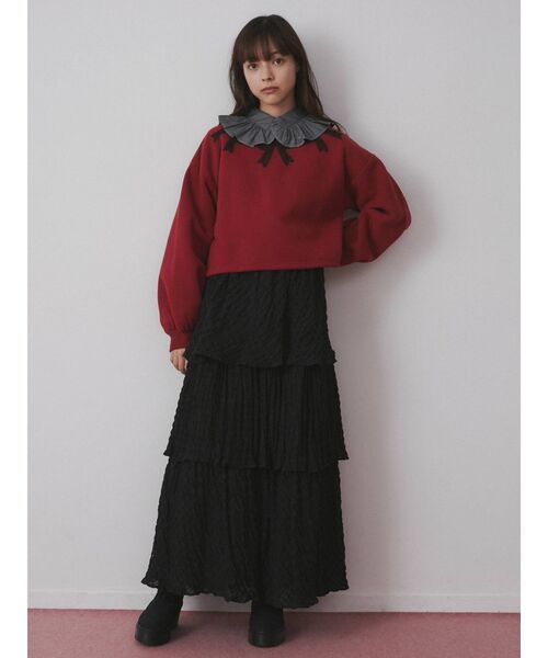 merry jenny（メリージェニー）の「リボンリボンリボントレーナー（Tシャツ/カットソー・レディース・グレー/オフホワイト/ボルドー・FREE）」の14枚目の写真