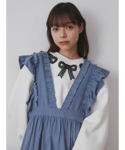 merry jenny（メリージェニー）の「リボンリボンリボントレーナー（Tシャツ/カットソー・レディース・グレー/オフホワイト/ボルドー・FREE）」の20枚目の写真