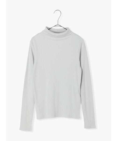 sm2rhythm（サマンサモスモスリズム）の「リブタートルプルオーバー（Tシャツ/カットソー・レディース・ブラック/オフホワイト/シルバーグレー・ﾌﾘ-）」の4枚目の写真