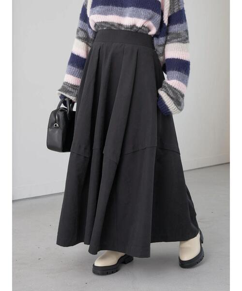 earth music&ecology(アースミュージックアンドエコロジー)の「タックボリュームスカート(スカート・レディース・ブラック/ベージュ/ブルーグリーン・M/S)」の7枚目の写真