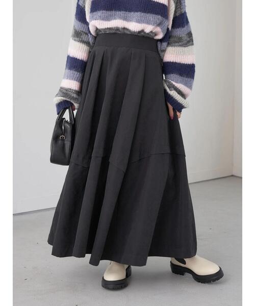 earth music&ecology(アースミュージックアンドエコロジー)の「タックボリュームスカート(スカート・レディース・ブラック/ベージュ/ブルーグリーン・M/S)」の9枚目の写真