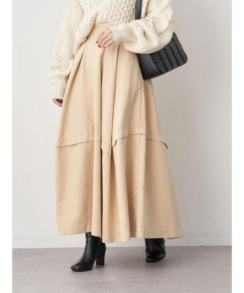 earth music&ecology(アースミュージックアンドエコロジー)の「タックボリュームスカート(スカート・レディース・ブラック/ベージュ/ブルーグリーン・M/S)」の13枚目の写真