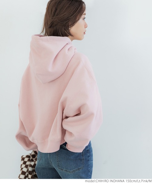 coca（coca）（コカ）の「ふあふあ裏起毛クロップドフーディ（パーカー・レディース・ライトピンク/ネイビー・M/L）」の12枚目の写真