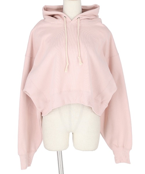 coca（coca）（コカ）の「ふあふあ裏起毛クロップドフーディ（パーカー・レディース・ライトピンク/ネイビー・M/L）」の14枚目の写真