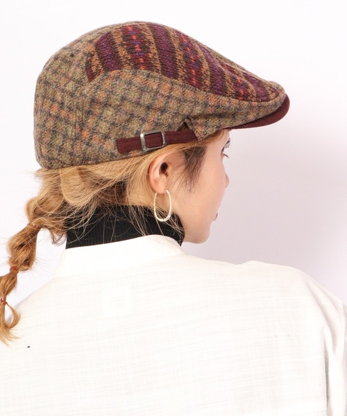 Sense of Grace(センスオブグレース)の「SENSE OF GRACE FAIR ISLE 4PT HUNTING ツイードハンチング(ハンチング/ベレー帽・メンズ・ブラック/ダークブラウン/ダークカーキ・FREE)」の5枚目の写真