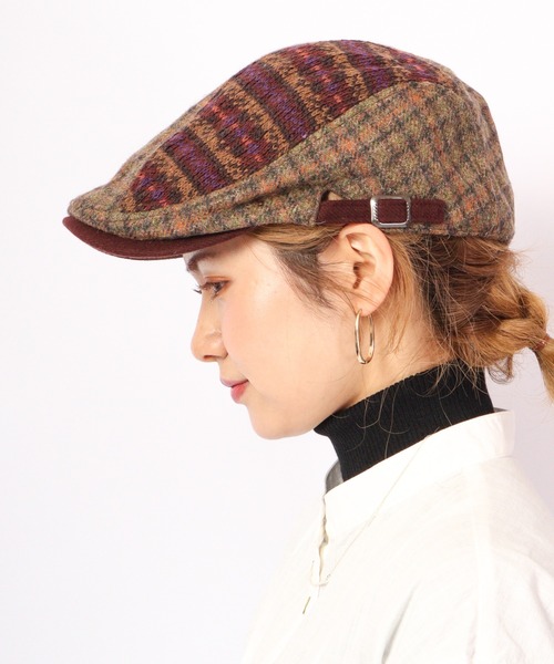 Sense of Grace(センスオブグレース)の「SENSE OF GRACE FAIR ISLE 4PT HUNTING ツイードハンチング(ハンチング/ベレー帽・メンズ・ブラック/ダークブラウン/ダークカーキ・FREE)」の9枚目の写真