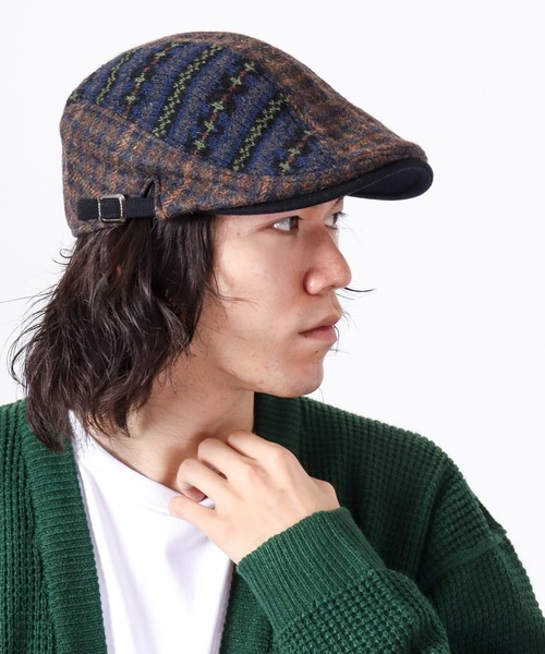 Sense of Grace(センスオブグレース)の「SENSE OF GRACE FAIR ISLE 4PT HUNTING ツイードハンチング(ハンチング/ベレー帽・メンズ・ブラック/ダークブラウン/ダークカーキ・FREE)」の12枚目の写真