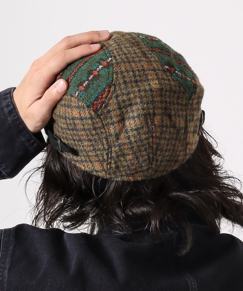 Sense of Grace(センスオブグレース)の「SENSE OF GRACE FAIR ISLE 4PT HUNTING ツイードハンチング(ハンチング/ベレー帽・メンズ・ブラック/ダークブラウン/ダークカーキ・FREE)」の7枚目の写真