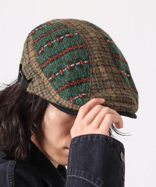 Sense of Grace(センスオブグレース)の「SENSE OF GRACE FAIR ISLE 4PT HUNTING ツイードハンチング(ハンチング/ベレー帽・メンズ・ブラック/ダークブラウン/ダークカーキ・FREE)」の8枚目の写真