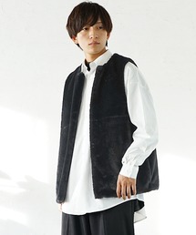 【MinoriTY】フェイクファーベスト ボアベスト オーバーサイズ ルーズサイズ メンズ 春服 冬服 レイヤードアイテム