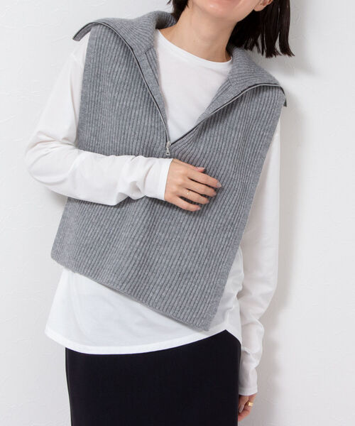 NOLLEY’S（ノーリーズ）の「ハイゲージ天竺/ボーダー・アシメロンT（Tシャツ/カットソー・レディース・ホワイト/ブルー系その他3/ホワイト系その他4・FREE）」の2枚目の写真