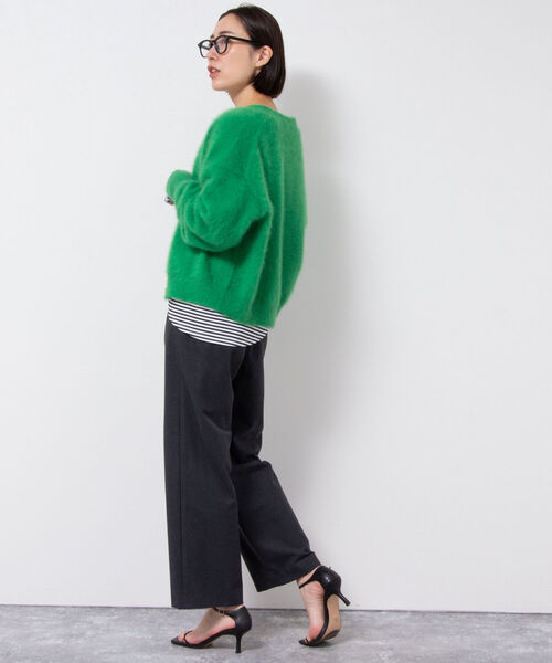 NOLLEY’S（ノーリーズ）の「ハイゲージ天竺/ボーダー・アシメロンT（Tシャツ/カットソー・レディース・ホワイト/ブルー系その他3/ホワイト系その他4・FREE）」の8枚目の写真