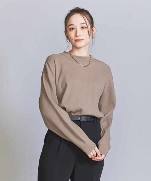 BEAUTY&YOUTH UNITED ARROWS(ビューティーアンドユースユナイテッドアローズ)の「【WEB限定】バルーン サーマル クルーネック カットソー(Tシャツ/カットソー・メンズ・コバルトブルー/ブラウン/ブラック/ナチュラル・S/M/L)」の8枚目の写真