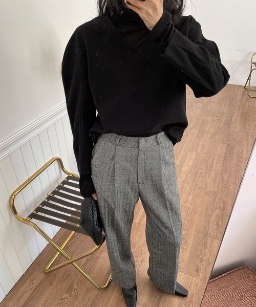 MUYMONA(ムイモナ)の「カーブスリーブプルオーバー mmw22a035【MUYMONA】【2022AW】(Tシャツ/カットソー・レディース・ベージュ/ブラック・FREE)」の15枚目の写真