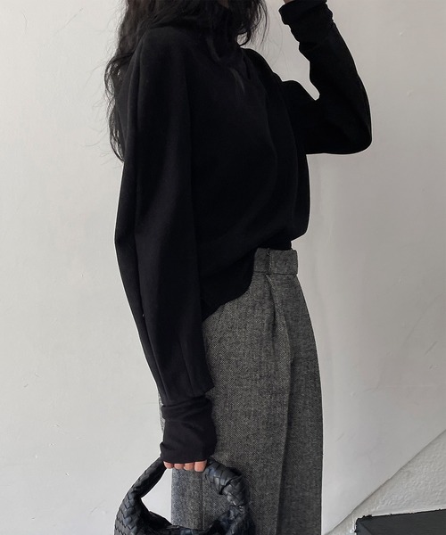 MUYMONA(ムイモナ)の「カーブスリーブプルオーバー mmw22a035【MUYMONA】【2022AW】(Tシャツ/カットソー・レディース・ベージュ/ブラック・FREE)」の20枚目の写真