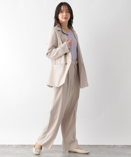GLOBAL WORK(グローバルワーク)の「機能付きSET UPワイドパンツ/MATINEE LINE/173689(その他パンツ・レディース・ブラック/グレイッシュベージュ/モカ・SMALL/MEDIUM/LARGE)」の16枚目の写真