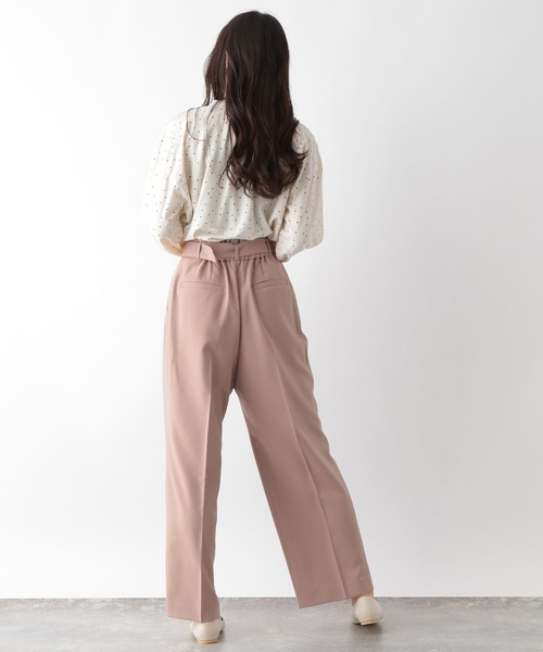 GLOBAL WORK(グローバルワーク)の「機能付きSET UPワイドパンツ/MATINEE LINE/173689(その他パンツ・レディース・ブラック/グレイッシュベージュ/モカ・SMALL/MEDIUM/LARGE)」の21枚目の写真