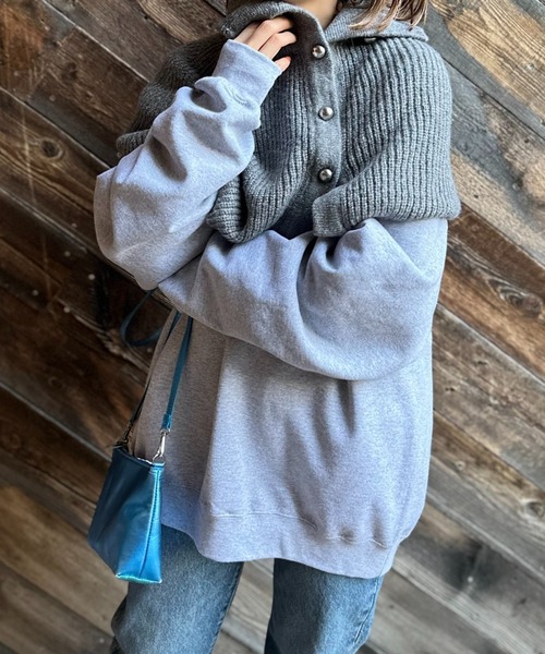 ウール混 カラーニットハイネックスヌード（ネックウォーマー/スヌード