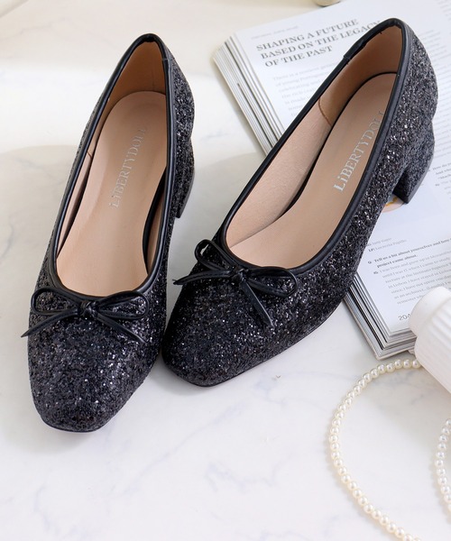 LibertyDoll(リバティードール)の「LibertyDoll/スクエアトゥ 4.5cmチャンキーヒール 美脚バレエパンプス(1155)(バレエシューズ・レディース・ブラック系その他/アイボリー系2/グレイッシュベージュ/ブラック/アイボリー系1/グリーン/シルバー系1/ゴールド系1/ブラック系その他2/シルバー系2・L/LL/S/SS/3L/M)」の16枚目の写真