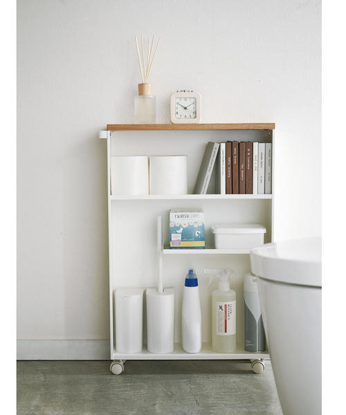 tower(タワー)の「【tower】 ハンドル付きスリムトイレラック(掃除グッズ・レディース・ホワイト/ブラック・フリー)」の3枚目の写真