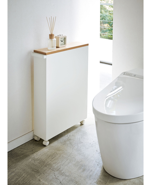 tower(タワー)の「【tower】 ハンドル付きスリムトイレラック(掃除グッズ・レディース・ホワイト/ブラック・フリー)」の4枚目の写真