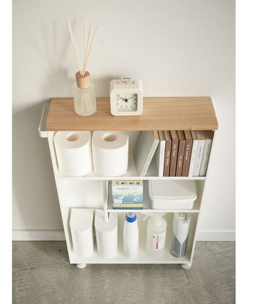 tower(タワー)の「【tower】 ハンドル付きスリムトイレラック(掃除グッズ・レディース・ホワイト/ブラック・フリー)」の5枚目の写真