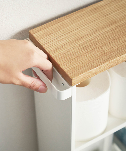 tower(タワー)の「【tower】 ハンドル付きスリムトイレラック(掃除グッズ・レディース・ホワイト/ブラック・フリー)」の6枚目の写真