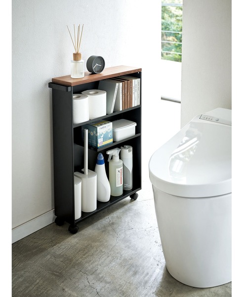 tower(タワー)の「【tower】 ハンドル付きスリムトイレラック(掃除グッズ・レディース・ホワイト/ブラック・フリー)」の2枚目の写真