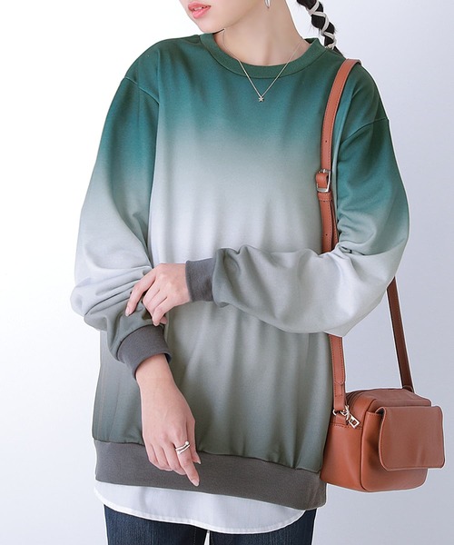 osharewalker（オシャレウォーカー）の「【廃盤】『グラデーションプリントスウェット』（スウェット・レディース・グリーン/ボルドー・1/2）」の15枚目の写真