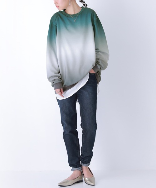 osharewalker（オシャレウォーカー）の「【廃盤】『グラデーションプリントスウェット』（スウェット・レディース・グリーン/ボルドー・1/2）」の16枚目の写真