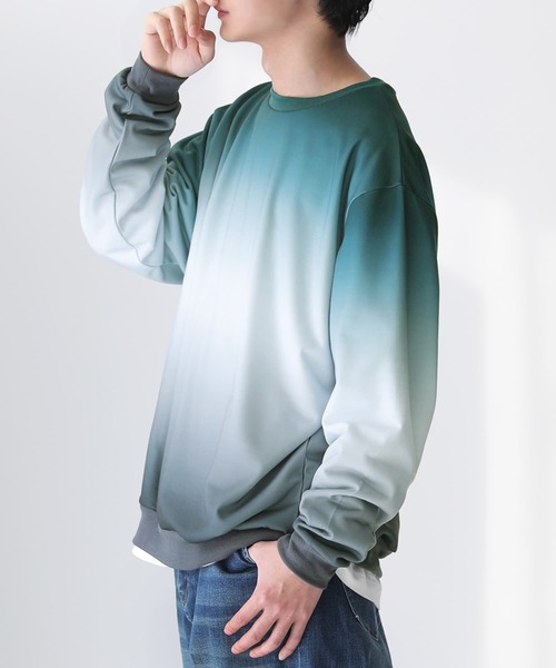 osharewalker（オシャレウォーカー）の「【廃盤】『グラデーションプリントスウェット』（スウェット・レディース・グリーン/ボルドー・1/2）」の17枚目の写真