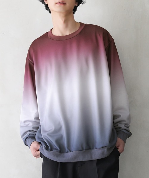 osharewalker（オシャレウォーカー）の「【廃盤】『グラデーションプリントスウェット』（スウェット・レディース・グリーン/ボルドー・1/2）」の9枚目の写真