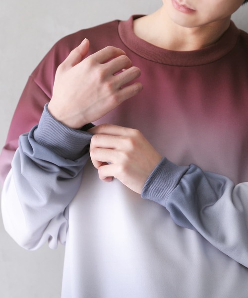 osharewalker（オシャレウォーカー）の「【廃盤】『グラデーションプリントスウェット』（スウェット・レディース・グリーン/ボルドー・1/2）」の10枚目の写真