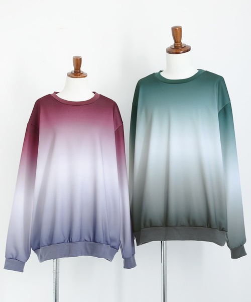 osharewalker（オシャレウォーカー）の「【廃盤】『グラデーションプリントスウェット』（スウェット・レディース・グリーン/ボルドー・1/2）」の21枚目の写真