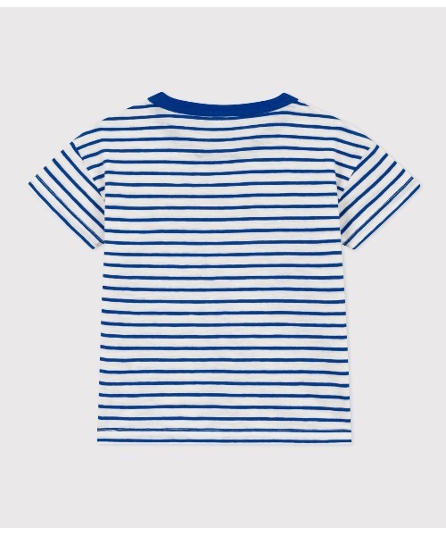 PETIT BATEAU（プチバトー）の「スラブジャージプチマリニエール半袖Ｔシャツ（Tシャツ/カットソー・キッズ・ホワイト×ブルー・6YEAR/8YEAR/10YEAR/12YEAR）」の5枚目の写真