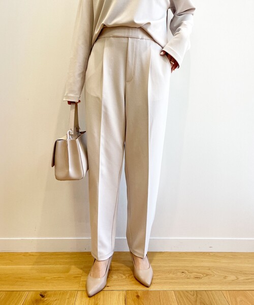 OPAQUE.CLIP（オペークドットクリップ）の「◆セットアップ対応 ジョーゼットテーパードパンツ（その他パンツ・レディース・ライトブルー/ブラック/ライトベージュ・40/38/42/36）」の19枚目の写真