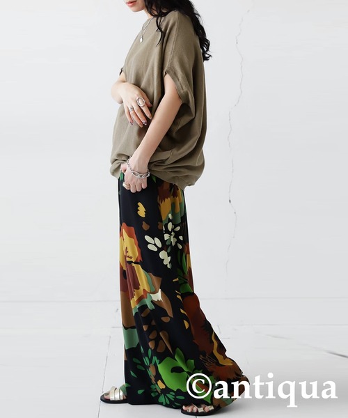 antiqua（アンティカ）の「綿100%ドルマンボートネックニット（Tシャツ/カットソー・レディース・ブルー/ピンク/カーキ/ホワイト系その他/ブラック・FREE）」の18枚目の写真